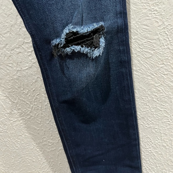rag & bone Dark Blue Ripped Skinny Jeans Knee Rips EUC very Stylish Jeans - Picture 5 of 9